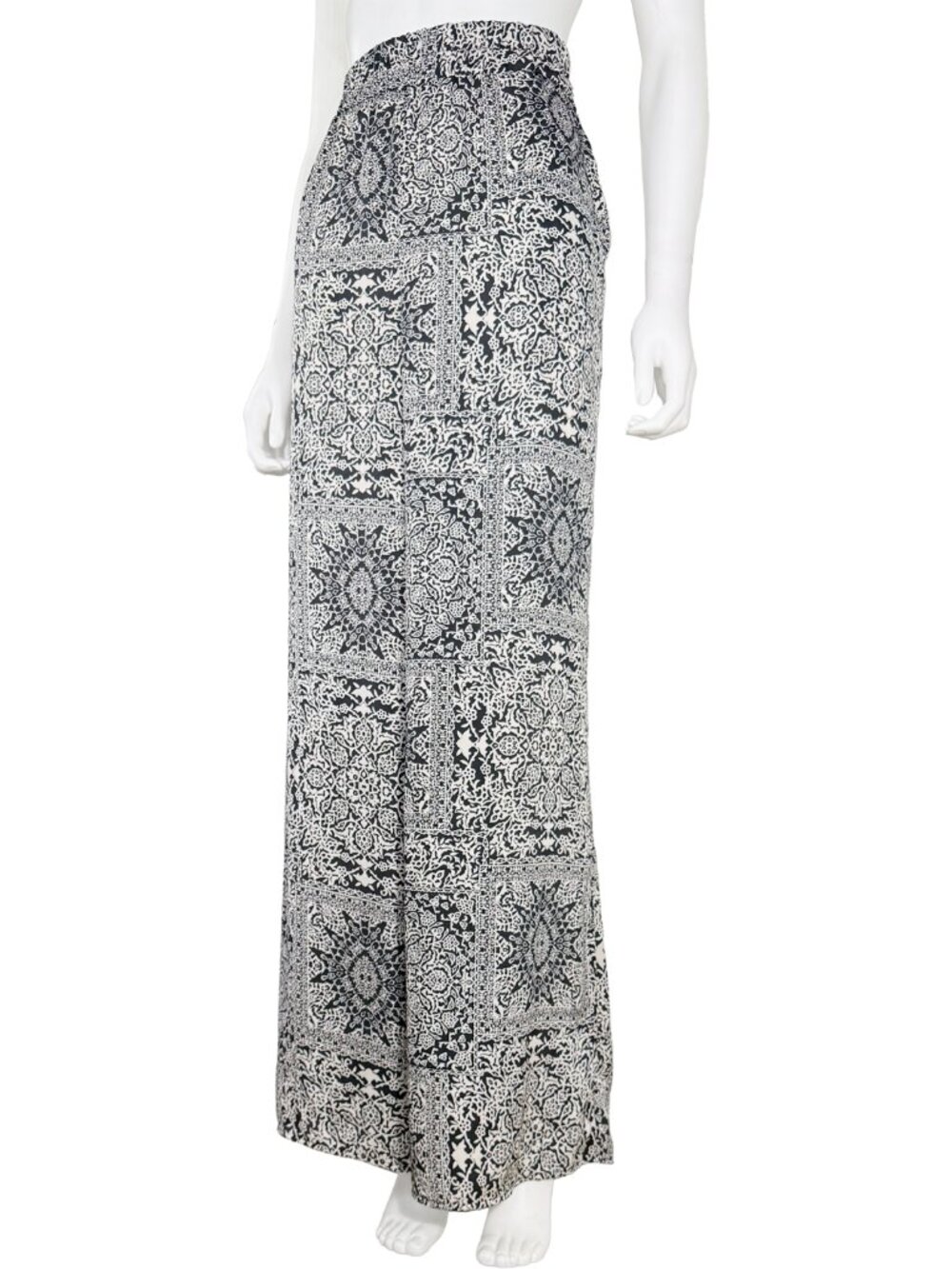 NWT Black & White Wide Leg Palazzo Pants - Women's Size XL - Bohemian Pattern